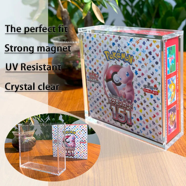 TCG Customized Wholesale Drop Shipping Clear Acrylic 151 Pokemon Japanese Large Booster Box Protector Acryl Display Case