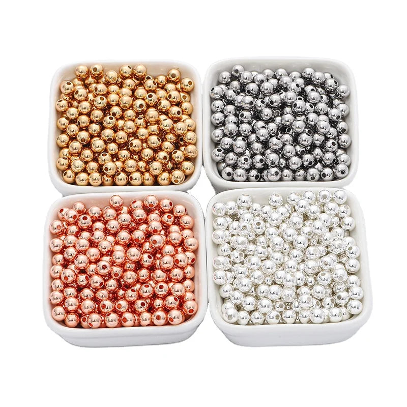 Bulk 2mm 3mm 4mm 6mm Round Non-Tarnish 14K/18K Gold Plated Spacers for Jewelry Making