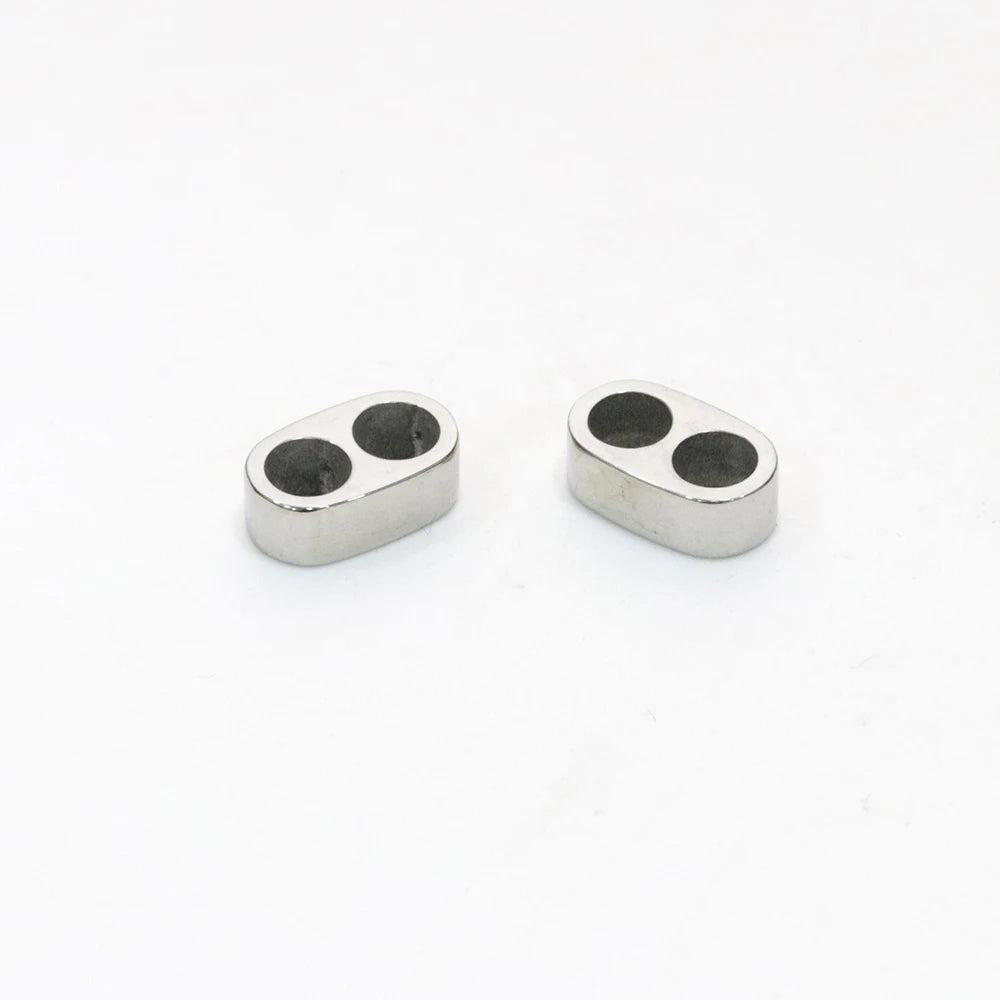 Stainless Steel Silver Plated Antique Simple Style Double Strand Spacer Beads for Men's Bracelet Making