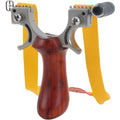 New Stainless Steel Wooden Handle Flat Belt Outdoor Laser Slingshot Band Shooting Competition and Outdoor Hunting Catapult
