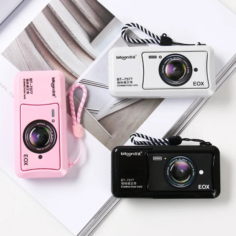 Creative Camera Correction Tape Cartoon Cute Correction Belt Mini Kawaii Stationery Tape Ins Style Office Stationery Wholesale