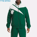 OEM High Quality Nylon Patchwork Fabric  With  Zipper  Customize Logo Track Jacket for  Men