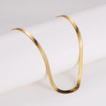18K Gold Plated Flat Snake Chain Necklace for Women Dainty Stainless Steel Chunky Chocker Trendy for Parties Personalized