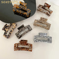 Women 10.5cm Big Acetate Hair Clip Marbling Splash Ink  Large Hair Claw Clips Temperament Geometry Simplicity Women Shark Clip