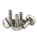 M3 M4 Knurled Thumb Screw Slotted Hand Tighten Adjust Bolts Ni-Plated Carbon Steel