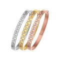 Stainless Steel 18K Gold Pvd Plated Minimalist Jewelry Double Layer Zircon Women Bracelet YF6231