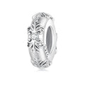 925 Sterling Silver Vintage Pattern Silicone Spacer Bead Charm Fit Bracelet DIY Woman Fashion Jewelry Accessories SCC2396