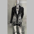 Clothing Manufacturers Custom Deep V Neck Women Jacket Coat Bling Rhinestone Pearl Blazer Concert Performance Costume