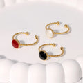 BM Quality Waterproof 18K Gold Plated 304 Stainless Steel Open Women Ring