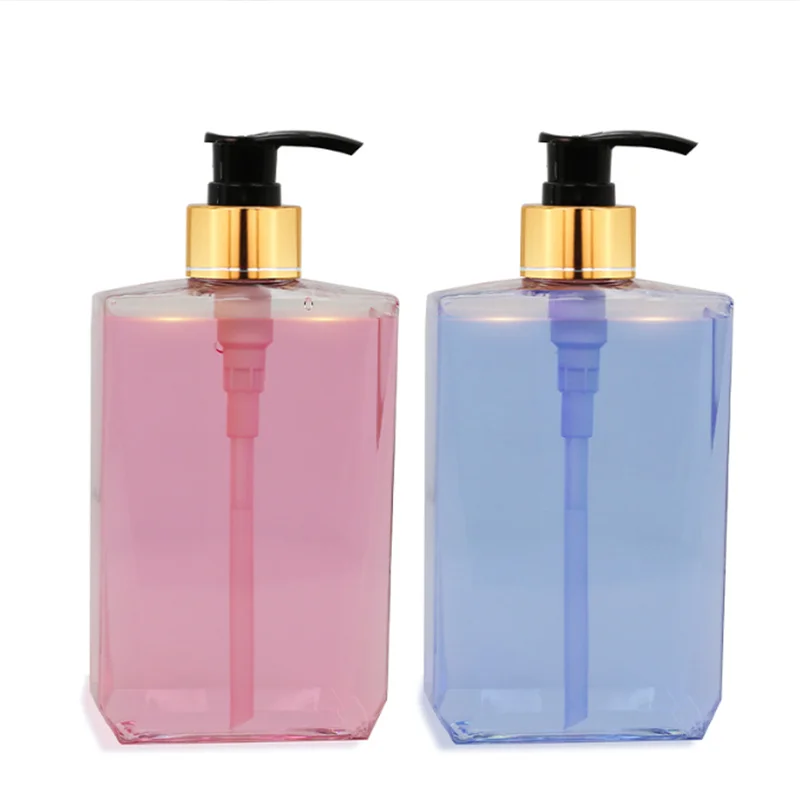 500ml Plastic PET Shampoo & Body Lotion Hair Care Spray Bottle with Screen Printing Empty Cosmetic Packaging