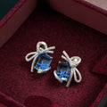 Ilona High-End Trendy Silver Bow Snowflake Earrings Luxury Fashion Jewelry for Women's Anniversary Stud Earring