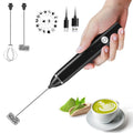 Rechargeable Handheld Electric Whisk Coffee Frother Mixer with 3 Stainless Whisks 3-Speed Adjustable Foam Maker