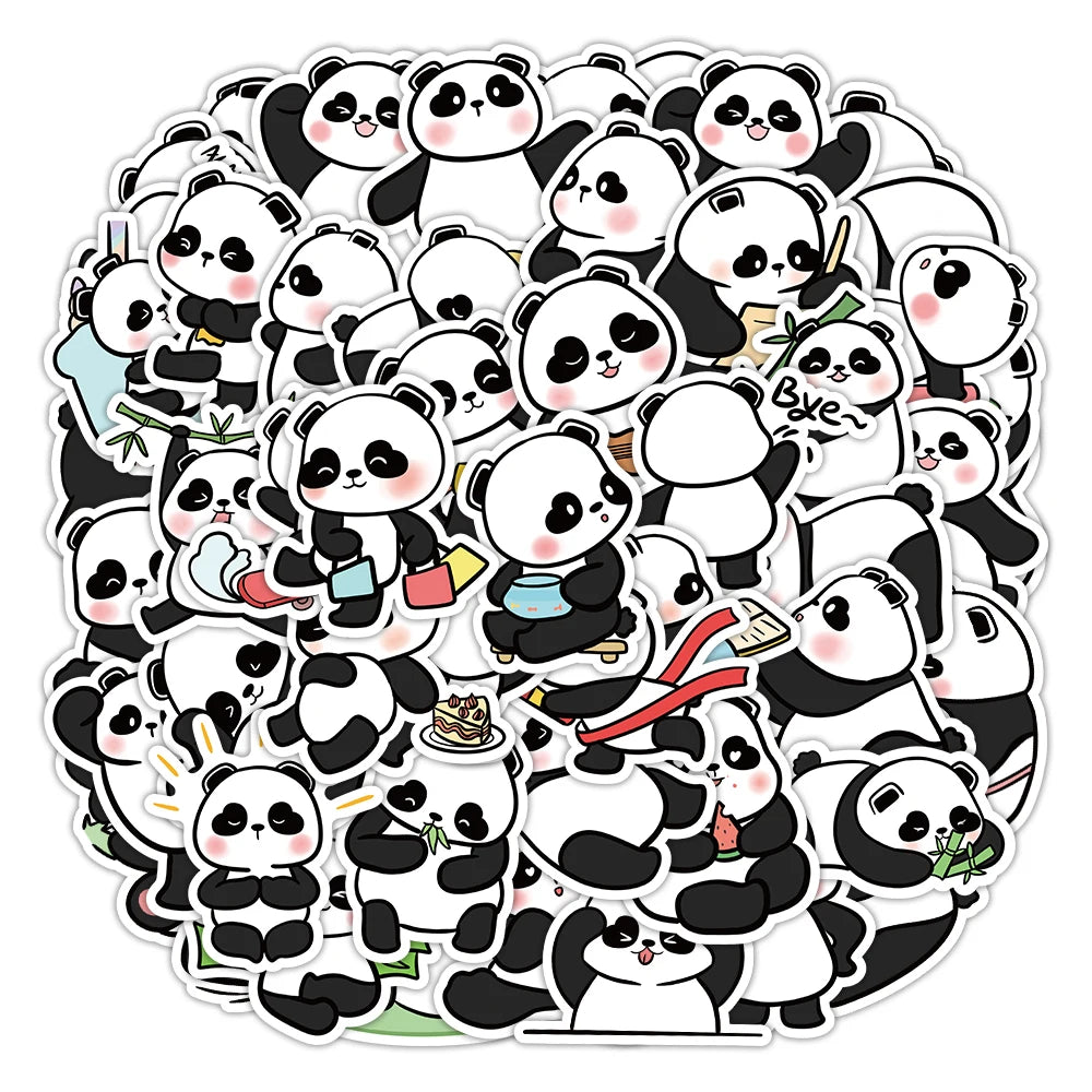 E-50pcs Hot Giant Panda Series Graffiti Graffiti Stickers Packs for Car Motorcycle Suitcase Guitar Notebook Wholesale