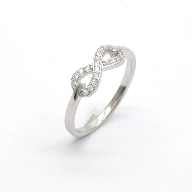 Custom 8 Shape Ring Zircon Wedding Unlimited Ring 925 Sterling Silver Women