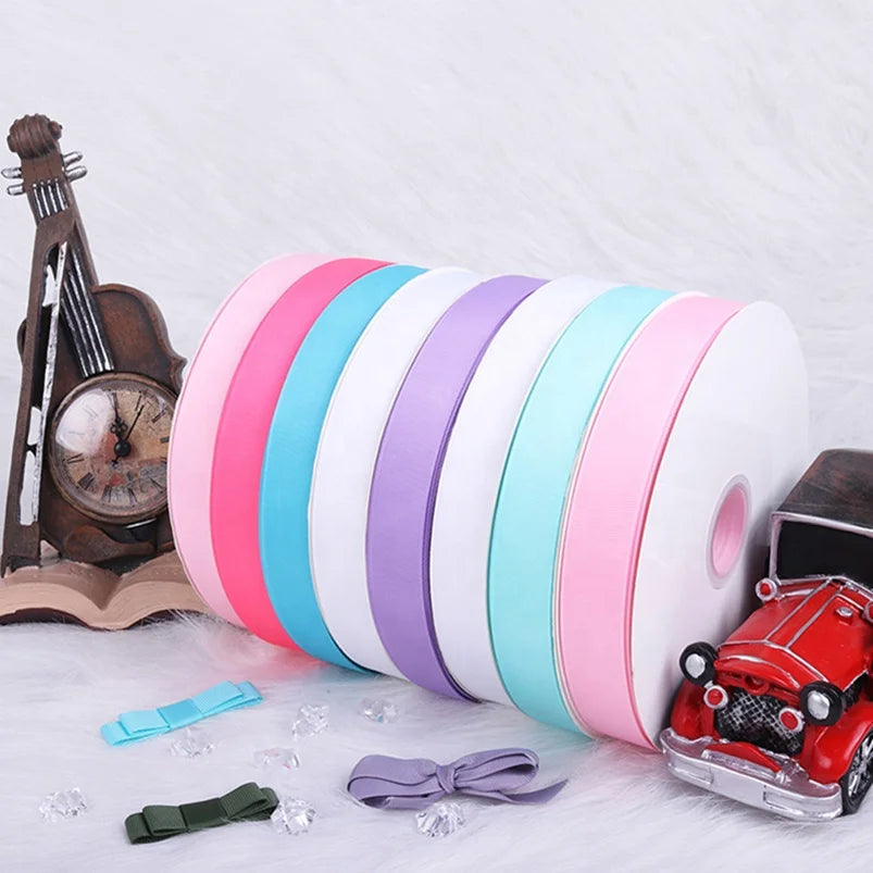 Single Face Satin Fabric Christmas Gift Wrapping Ribbon 100% Polyester Color Printed Logo Designer Roll Style