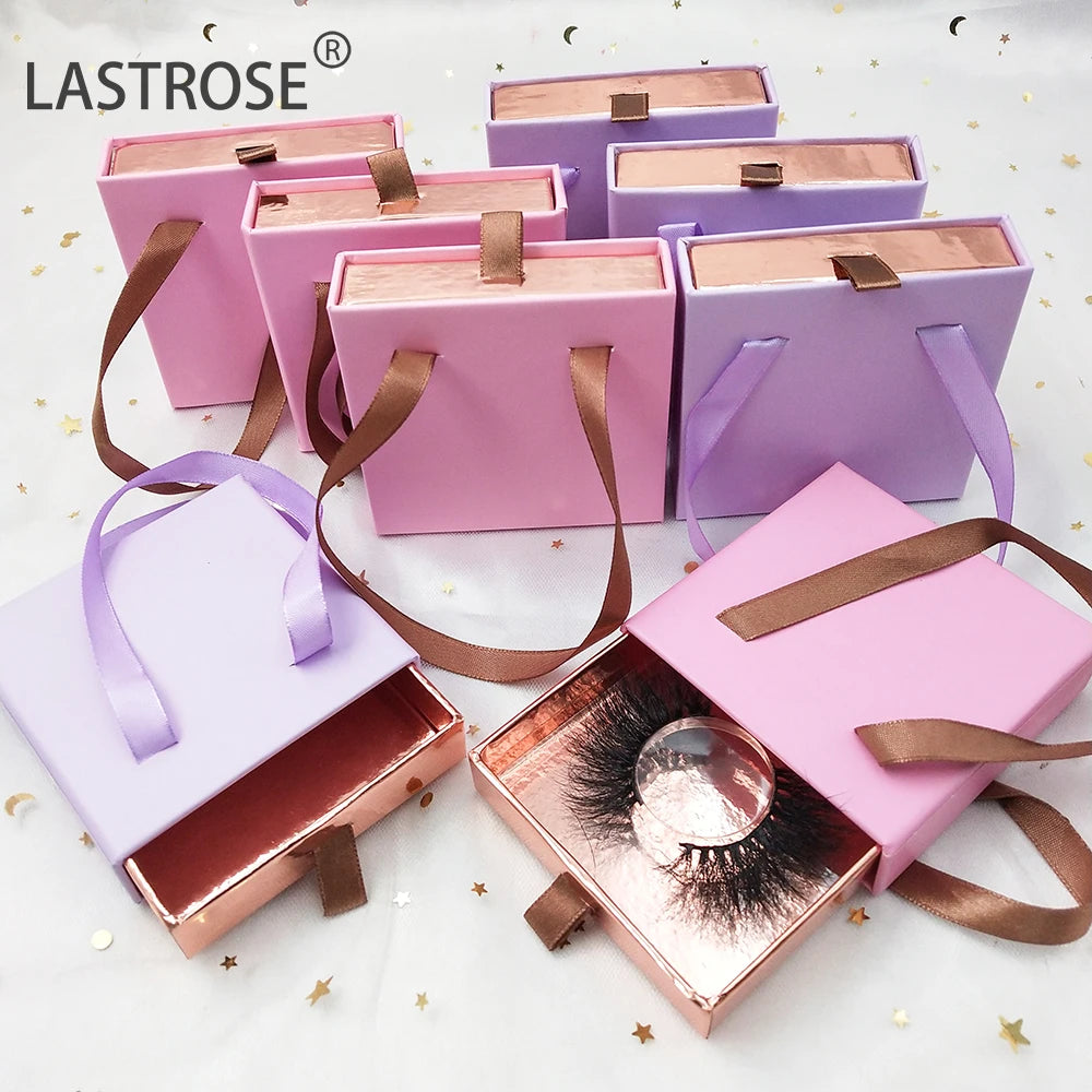 Luxury Handbag Lashbox Packaging Make Your Own Logo for Natural Style False Eyelashes