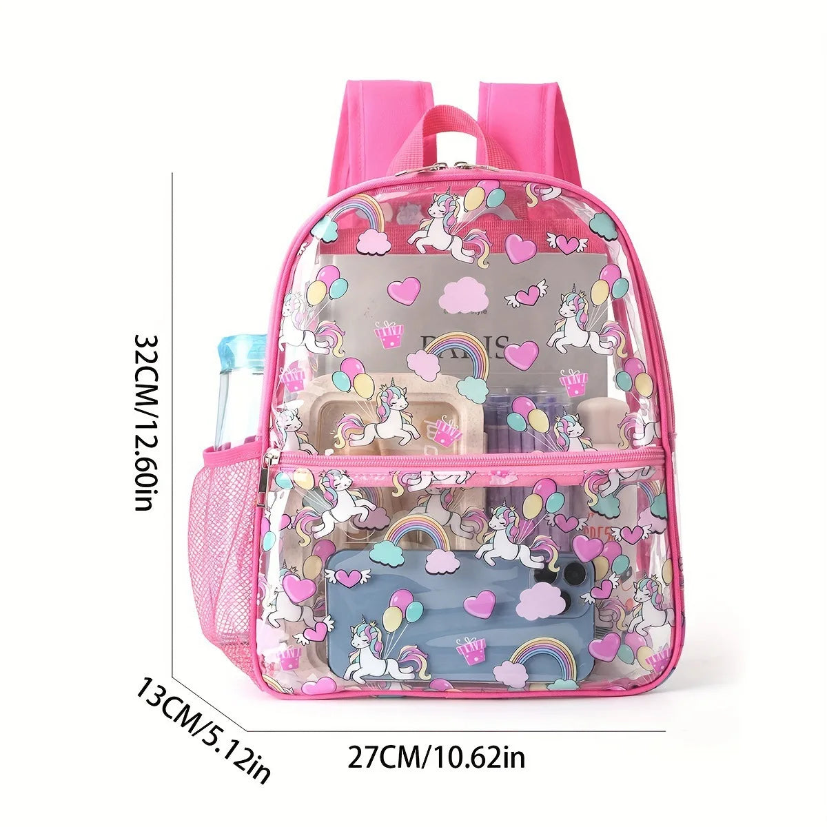 Wholesale Durable PVC Clear Backpack with Zipper Closure Portable Waterproof Storage Bag for Students School Use