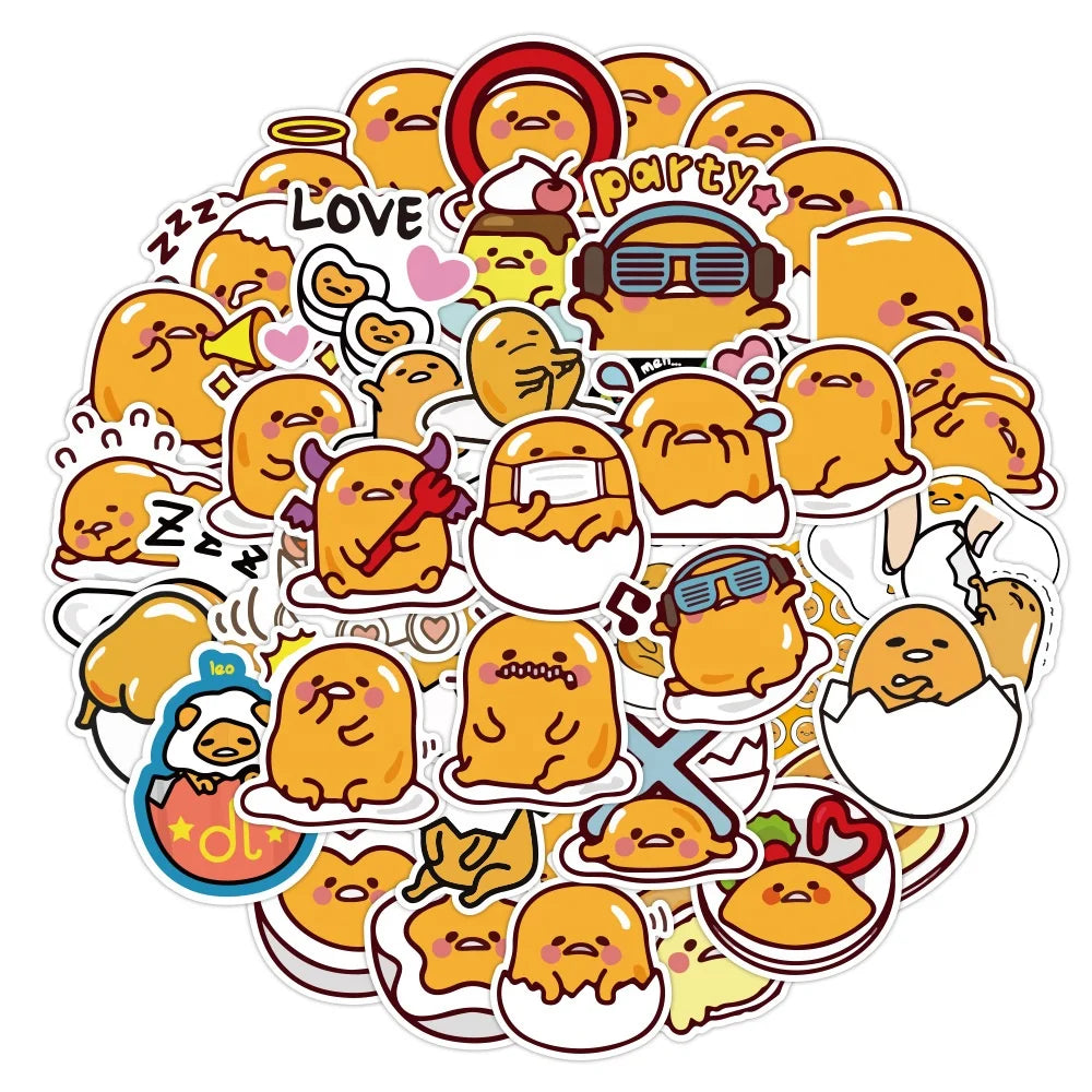 60Pcs Japan Kawaii Cute Cartoon Lazy Eggs Sticker Gudetama for Notebook Home Wall Door Car Phone Diy Stickers Label