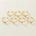 Luxury Wedding Christmas Jewelry 18k Gold Plated Gift Tiny Green Zircon Round Rings for Women Geometric Stainless Steel Ring