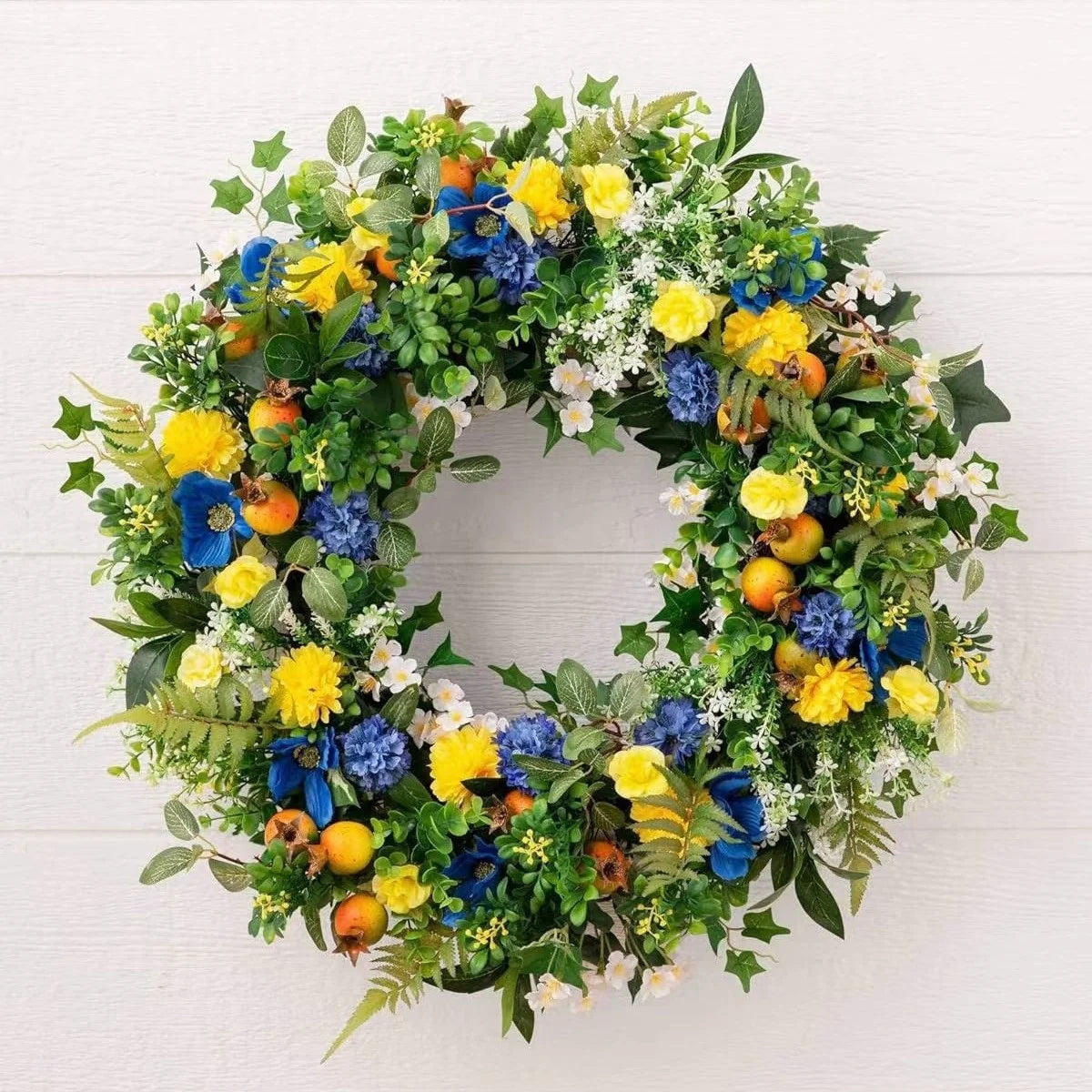Spring Garland Holiday Decoration Garden Door Wall Hanging Decoration Home Simulation Flower Wreath