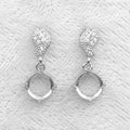 Sterling Silver 5mm/6mm/7mm Semi Mount Stud Eardrops Empty Frame Blank Claw Setting S925 Base Without Center Stone DIY for Inlay