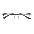 Men's Ultralight Titanium Half Rim Optical Eyeglasses Frames Fashion Square Business Design with Diamond Face Shape Match