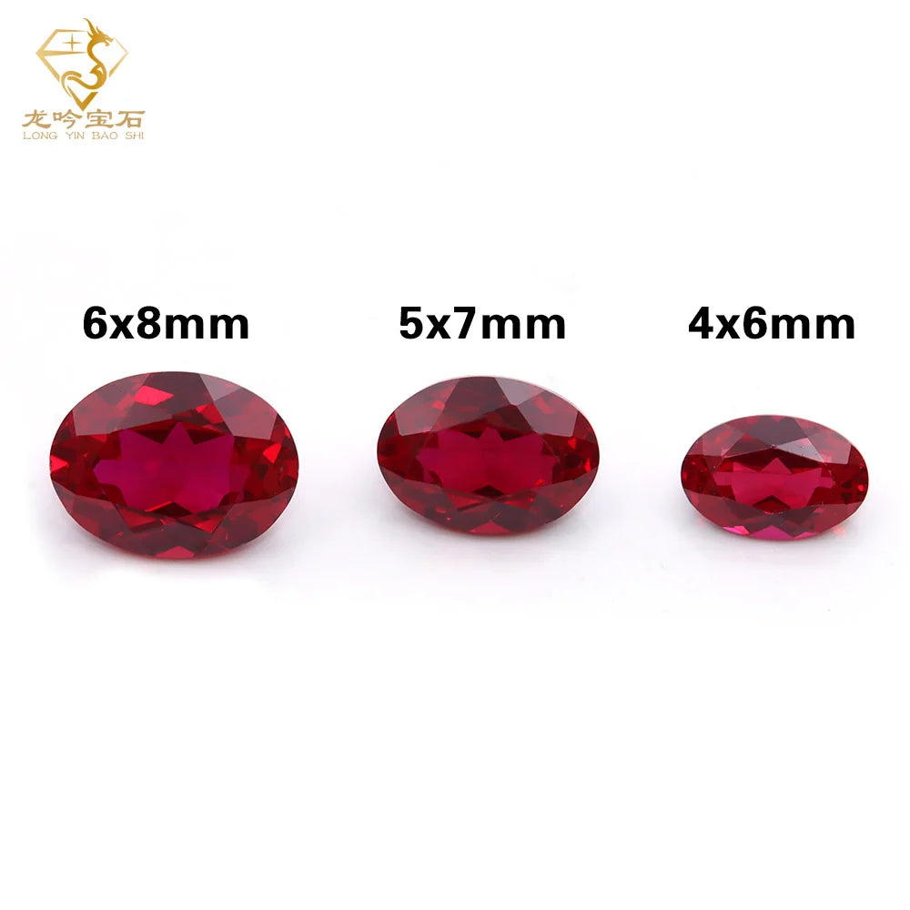 Pigeon Blood Lab Grown Ruby AGL Certificate Oval Cut Lab Ruby Wholesale Loose Lab Grown Ruby Stones for Ring Earrings Setting