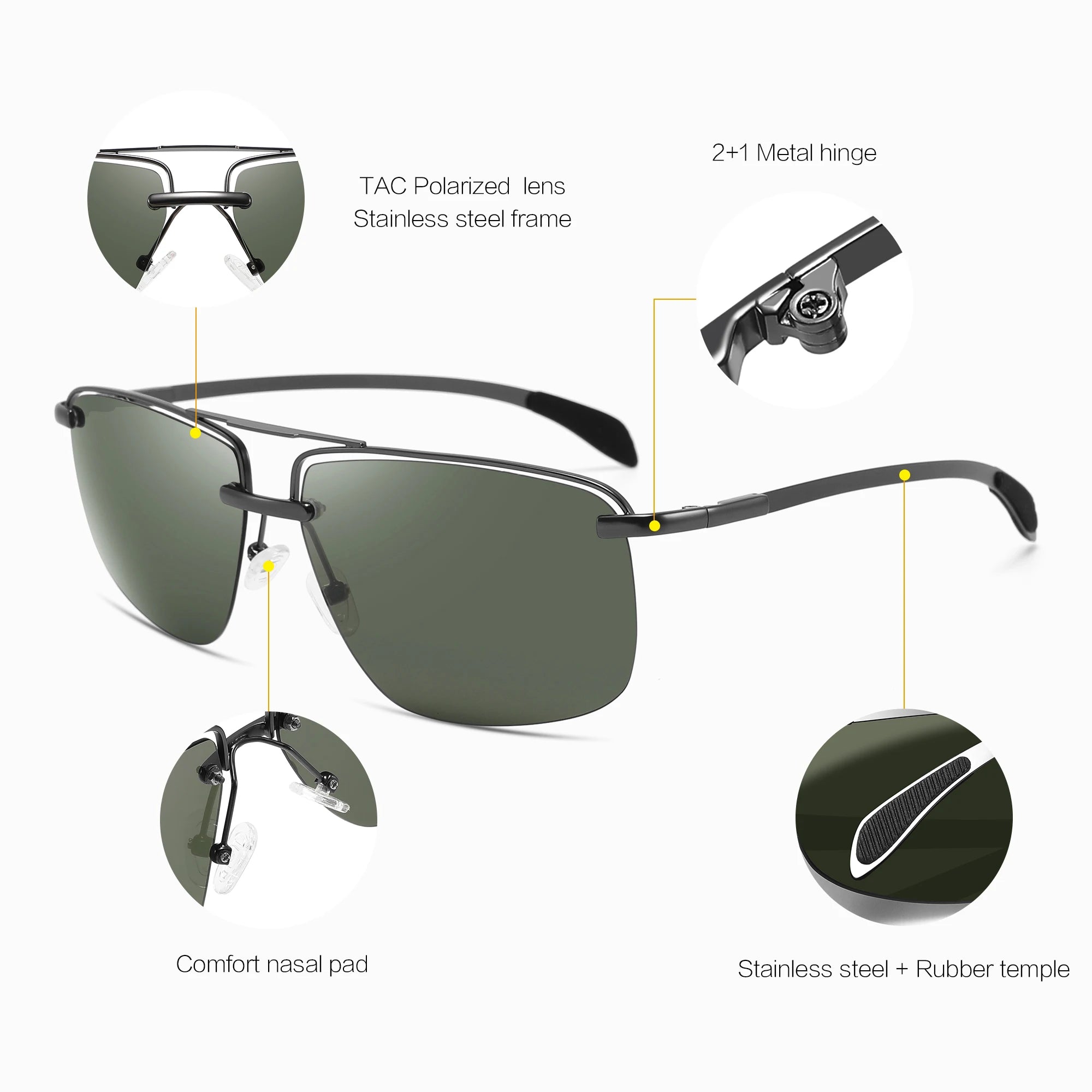CONCHEN Wholesale Design Competitive Price Full Coverage Sport Sunglasses Polarized Metal Sport Sunglasses 2023 for Men Women