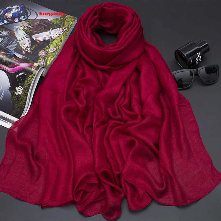Wholesale Custom Logo Scarf Muslim Hijab Cheap Price Solids Women Muslim Cotton Linen Hijab