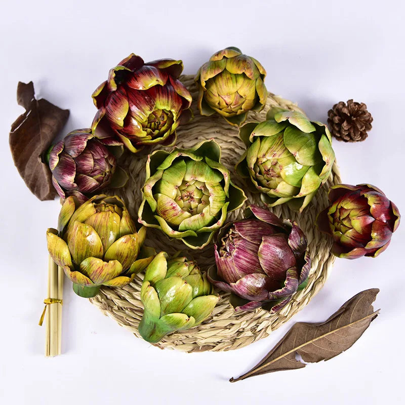 A-1632 Wholesale Bulk Fake Fruit Vegetables French Artichokes Decor Kitchen Home Decoration Large Artificial Artichoke