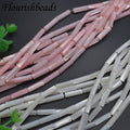 Wholesale Bulk Bracelet Necklace Findings Cylinder-shaped 4x13mm White Dyed Pink Natural Shell Beads for Jewelry Making