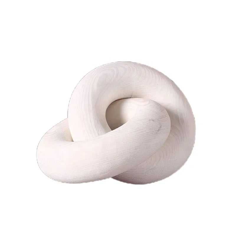 2-Link White Pine Wood Knot Decor Home Living Room Chain Link Shelf Decorations Painted Religious Style Coffee Table Accessories