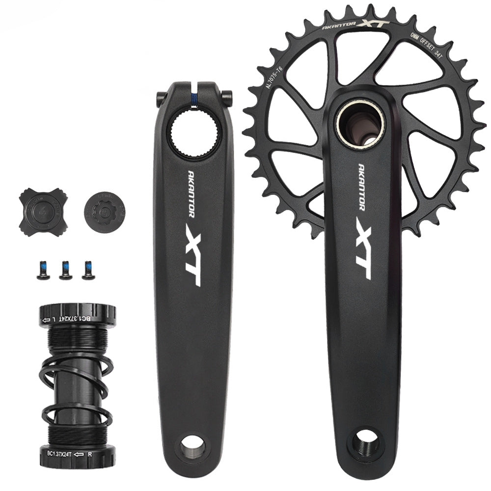 MTB Crankset with Bottom Bracket and Narrow-Wide Chainring 34T 36T 38T 40T 7075  Aluminum Single Speed 170 Crank Arms