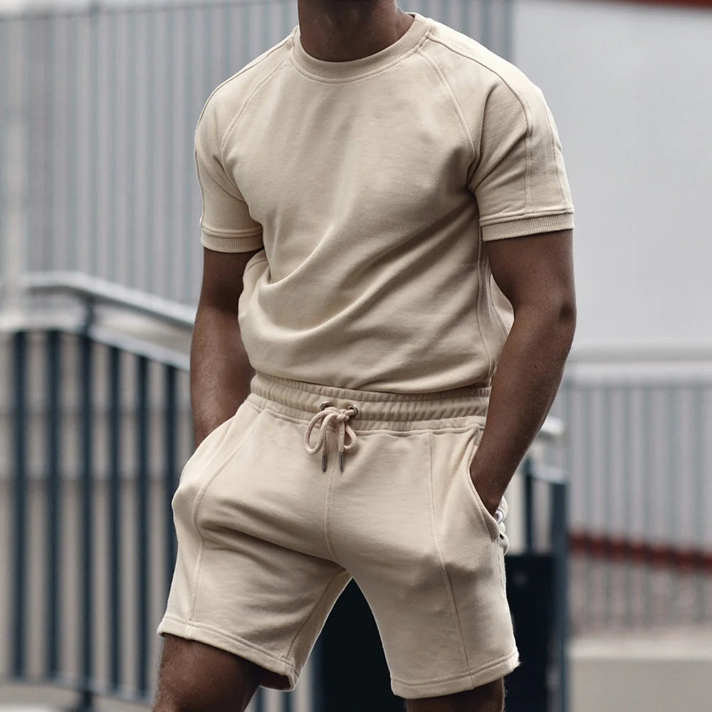 Streetwear Summer Custom Pantalones Cortos De Verano Sports Men Tracksuit T Shirt Shorts Set Outfits Casual Two Piece Men's Set