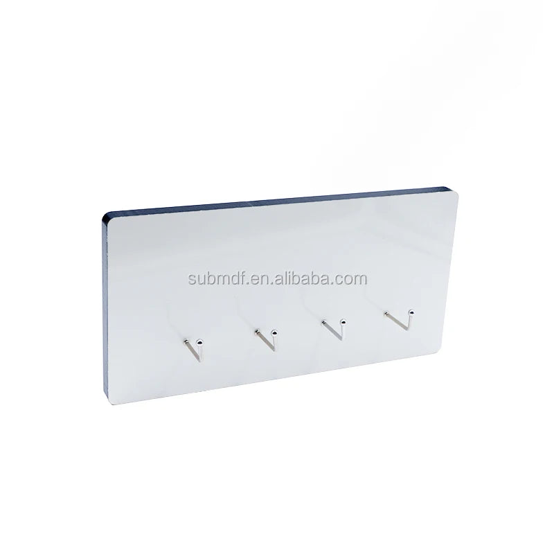 MDFSUB Manufacturer Custom 12mm Sublimation MDF Key Hangers Blanks Wooden Key Hanging 4 Hooks for Wall Decoration