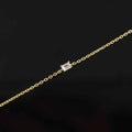Minimalist Single Diamond Bracelet Women's White Lab Grown Diamond Beaded Link Thin Chain Bracelet in Solid Gold 10K 14K