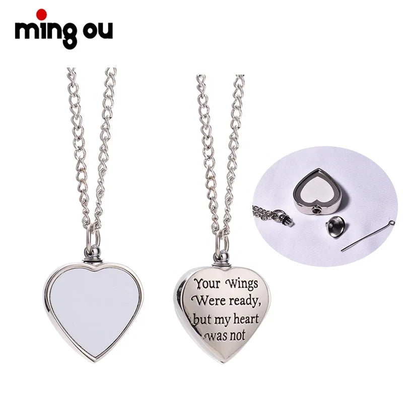 Sublimation Cremation Ash Keepsake Urn Necklace