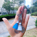 Doll Miniature Badminton Metal Mini Badminton Racket Keychain Keyring Sport Series Key Chain