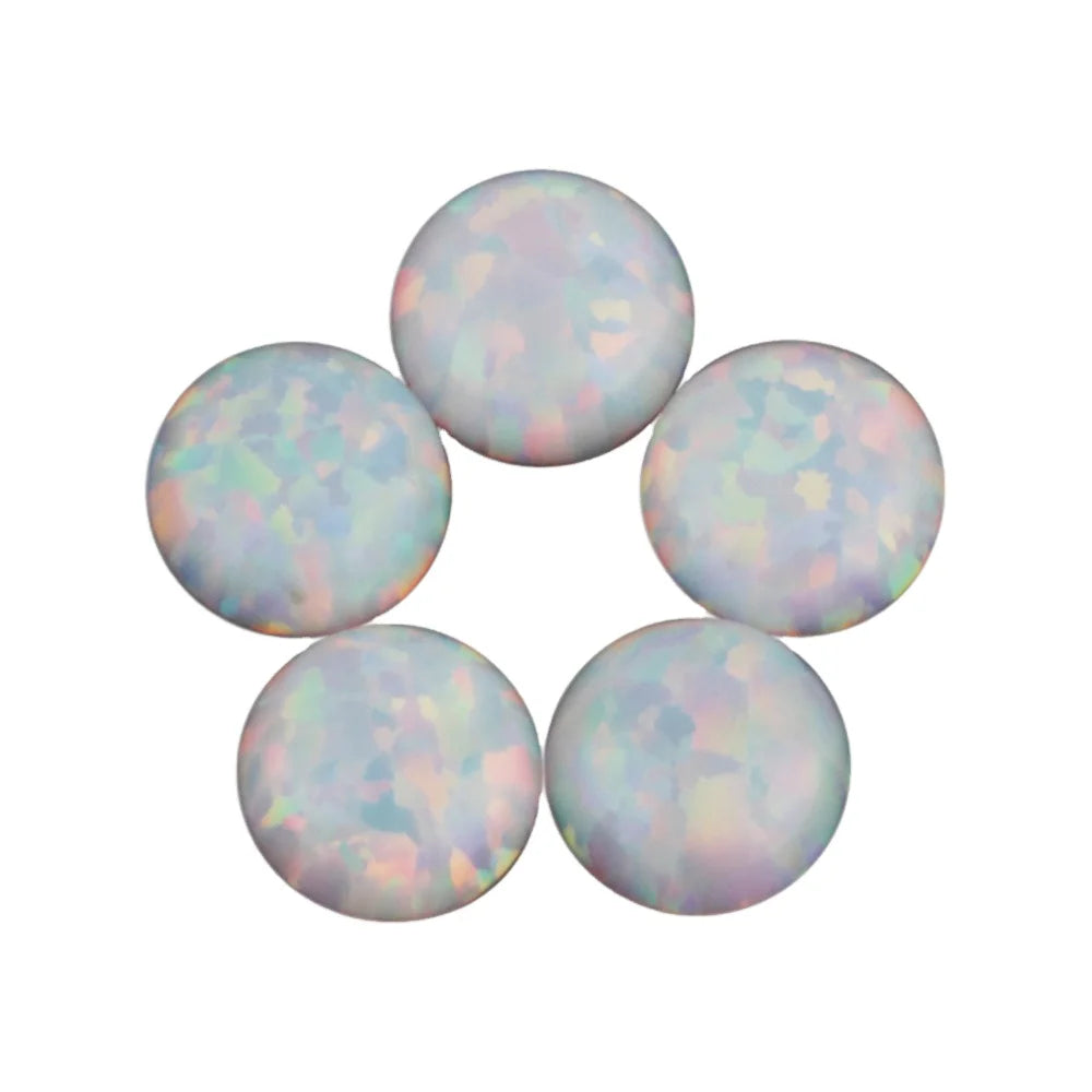 With High Quality Cheap Price Synthetic Opal 5mm White Gem Round Artificial Opal