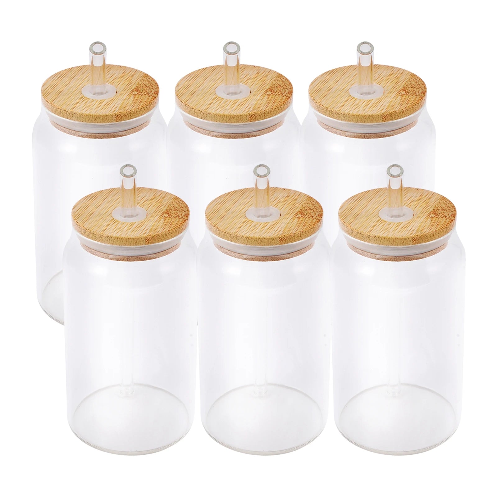 Best Seller Sublimation Blank Glasses Mug Tumbler 16OZ Clear/Transparent Cola Can With Lids and Straws
