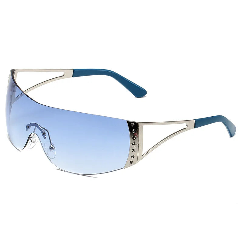 Hot Sale New Frameless Y2K Fashion Alloy Silicone Nose Pad Sports Gafas UV400 Sunglasses