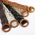 Vintage Bohemian Knitted Belts for Women Wide Waistband Accessories Woven Design