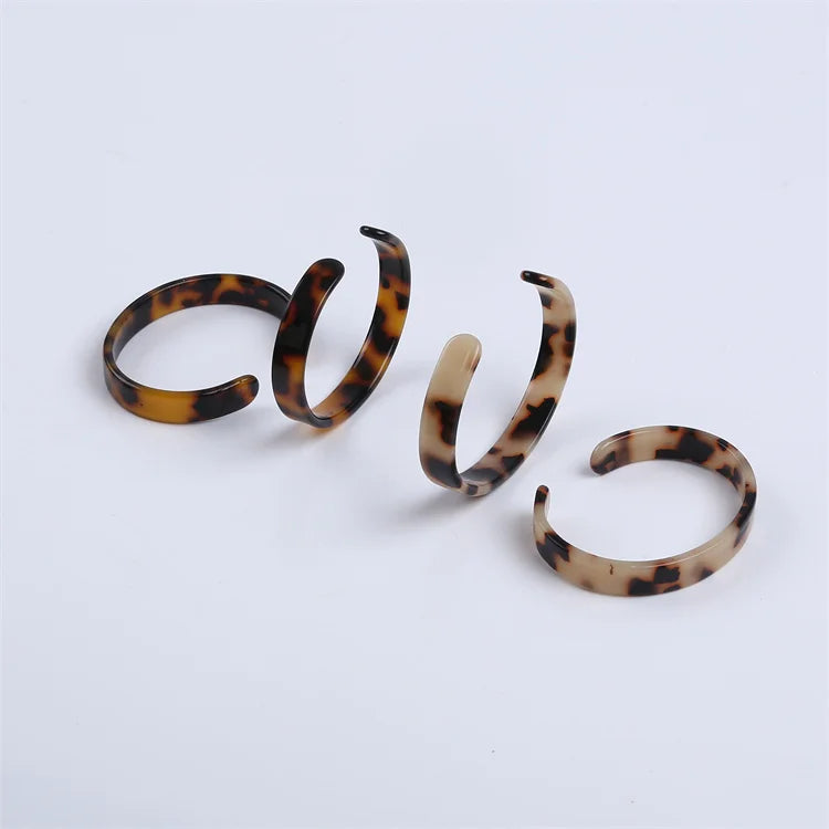 Fashion Tortoiseshell Bangle Acrylic Cuff Bangle Bracelet for Women and Girls