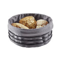 New Trend Modern European Germany Matt Black Metal Bread Basket Round Cotton Canvas Bread Basket With Food Grade Liner