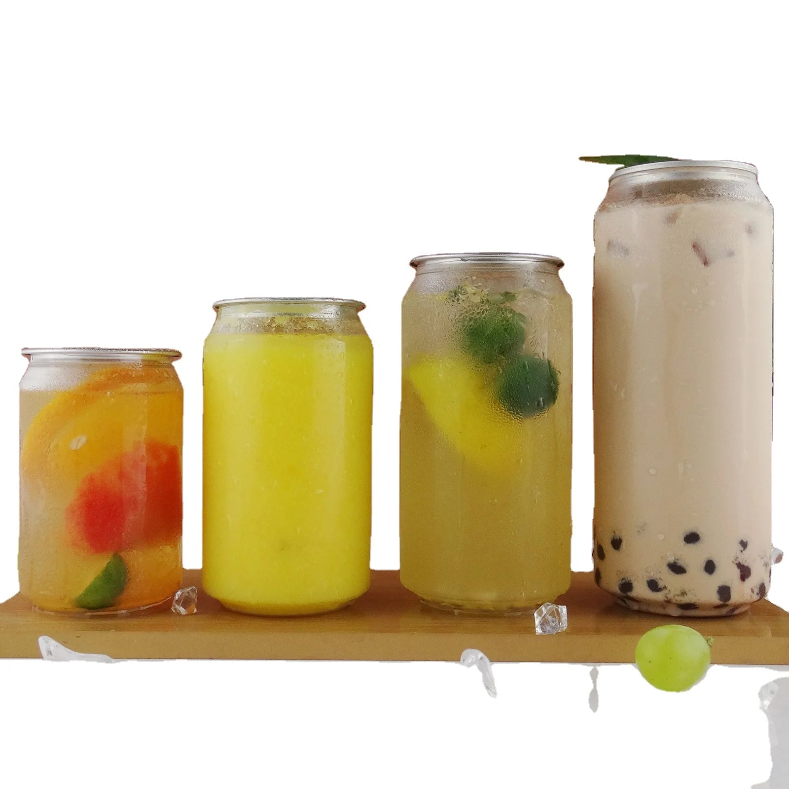 Best Selling 250ml PET Transparent Plastic Juice Milk Tea Soda Bottle Hot Sale BPA Free Easy Pull Can Cold Drink Bottles