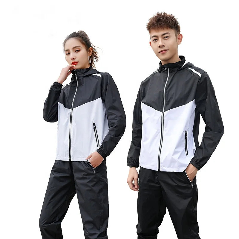 2022 Sauna Sweat Suit Korea Style Sportswear Couple Gym Fitness Exercise Training Keep Fit Burning Fat Slimming 2 Pieces Set