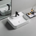 High Grade Countertop Ceramic Bathroom Sink Breakwater Border Design Rectangular Hand Wash Basin