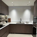 YSS-HYHG Modern Designs Matte Lacquer Modular Kitchen Cabinets with clear Glass Cabinet Newest Automatic Kitchen Furniture
