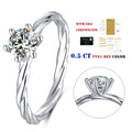 Abiding Jewelry Factory Custom Material Stone Twist 925 Silver Jewelry 0.5CT 5mm Solitaire Moissanite Rings