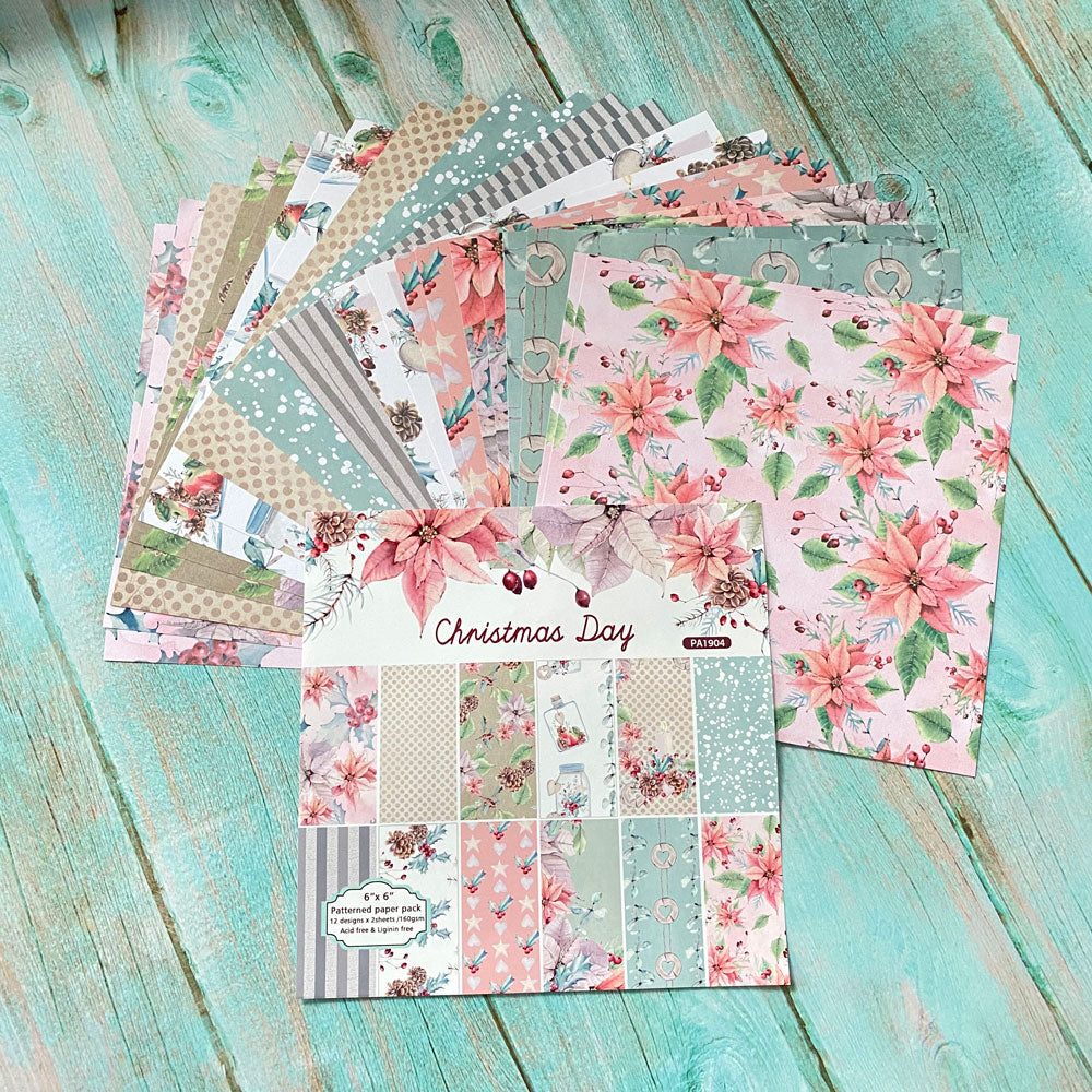 GF 24 Sheets Sweet Custom Vintage Diy Printed Christmas Party Decoration Cardstock Paper Pack Scrapbook